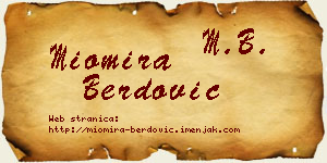 Miomira Berdović vizit kartica